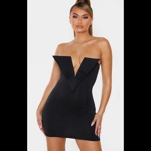 Black Extreme V plunge Bandeau Bodycon💓